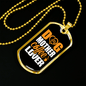 Dog Mother Coffee Lover Yellow White Necklace Stainless Steel or 18k Gold Dog Tag 24" Chain-Express Your Love Gifts