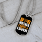 Dog Mother Coffee Lover Yellow White Necklace Stainless Steel or 18k Gold Dog Tag 24" Chain-Express Your Love Gifts