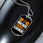 Dog Mother Coffee Lover Yellow White Necklace Stainless Steel or 18k Gold Dog Tag 24" Chain-Express Your Love Gifts