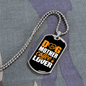 Dog Mother Coffee Lover Yellow White Necklace Stainless Steel or 18k Gold Dog Tag 24" Chain-Express Your Love Gifts