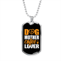 Dog Mother Coffee Lover Yellow White Necklace Stainless Steel or 18k Gold Dog Tag 24" Chain-Express Your Love Gifts