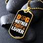 Dog Mother Coffee Lover Yellow White Necklace Stainless Steel or 18k Gold Dog Tag 24" Chain-Express Your Love Gifts