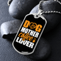 Dog Mother Coffee Lover Yellow White Necklace Stainless Steel or 18k Gold Dog Tag 24" Chain-Express Your Love Gifts