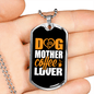 Dog Mother Coffee Lover Yellow White Necklace Stainless Steel or 18k Gold Dog Tag 24" Chain-Express Your Love Gifts