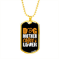 Dog Mother Coffee Lover Yellow White Necklace Stainless Steel or 18k Gold Dog Tag 24" Chain-Express Your Love Gifts