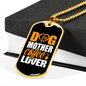 Dog Mother Coffee Lover Yellow White Necklace Stainless Steel or 18k Gold Dog Tag 24" Chain-Express Your Love Gifts