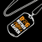 Dog Mother Coffee Lover Yellow White Necklace Stainless Steel or 18k Gold Dog Tag 24" Chain-Express Your Love Gifts
