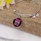 Dog Mother Wine Lover Pink Bracelet Stainless Steel or 18k Gold Circle Bangle-Express Your Love Gifts