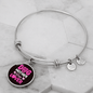 Dog Mother Wine Lover Pink Bracelet Stainless Steel or 18k Gold Circle Bangle-Express Your Love Gifts