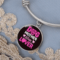 Dog Mother Wine Lover Pink Bracelet Stainless Steel or 18k Gold Circle Bangle-Express Your Love Gifts
