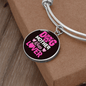Dog Mother Wine Lover Pink Bracelet Stainless Steel or 18k Gold Circle Bangle-Express Your Love Gifts