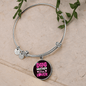 Dog Mother Wine Lover Pink Bracelet Stainless Steel or 18k Gold Circle Bangle-Express Your Love Gifts