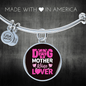 Dog Mother Wine Lover Pink Bracelet Stainless Steel or 18k Gold Circle Bangle-Express Your Love Gifts