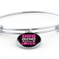 Dog Mother Wine Lover Pink Bracelet Stainless Steel or 18k Gold Circle Bangle-Express Your Love Gifts