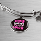 Dog Mother Wine Lover Pink Bracelet Stainless Steel or 18k Gold Circle Bangle-Express Your Love Gifts