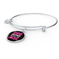 Dog Mother Wine Lover Pink Bracelet Stainless Steel or 18k Gold Circle Bangle-Express Your Love Gifts