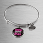 Dog Mother Wine Lover Pink Bracelet Stainless Steel or 18k Gold Circle Bangle-Express Your Love Gifts