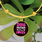 Dog Mother Wine Lover Pink Bracelet Stainless Steel or 18k Gold Circle Bangle-Express Your Love Gifts