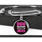 Dog Mother Wine Lover Pink Bracelet Stainless Steel or 18k Gold Circle Bangle-Express Your Love Gifts