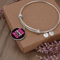 Dog Mother Wine Lover Pink Bracelet Stainless Steel or 18k Gold Circle Bangle-Express Your Love Gifts