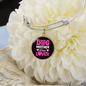 Dog Mother Wine Lover Pink Bracelet Stainless Steel or 18k Gold Circle Bangle-Express Your Love Gifts