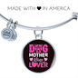 Dog Mother Wine Lover Pink Bracelet Stainless Steel or 18k Gold Circle Bangle-Express Your Love Gifts