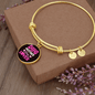 Dog Mother Wine Lover Pink Bracelet Stainless Steel or 18k Gold Circle Bangle-Express Your Love Gifts