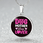 Dog Mother Wine Lover Pink Circle Necklace Stainless Steel or 18k Gold 18-22"-Express Your Love Gifts