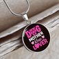 Dog Mother Wine Lover Pink Circle Necklace Stainless Steel or 18k Gold 18-22"-Express Your Love Gifts