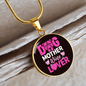 Dog Mother Wine Lover Pink Circle Necklace Stainless Steel or 18k Gold 18-22"-Express Your Love Gifts