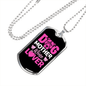 Dog Mother Wine Lover Pink Necklace Stainless Steel or 18k Gold Dog Tag 24" Chain-Express Your Love Gifts