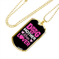 Dog Mother Wine Lover Pink Necklace Stainless Steel or 18k Gold Dog Tag 24" Chain-Express Your Love Gifts