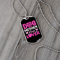 Dog Mother Wine Lover Pink Necklace Stainless Steel or 18k Gold Dog Tag 24" Chain-Express Your Love Gifts