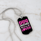 Dog Mother Wine Lover Pink Necklace Stainless Steel or 18k Gold Dog Tag 24" Chain-Express Your Love Gifts