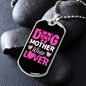 Dog Mother Wine Lover Pink Necklace Stainless Steel or 18k Gold Dog Tag 24" Chain-Express Your Love Gifts
