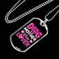 Dog Mother Wine Lover Pink Necklace Stainless Steel or 18k Gold Dog Tag 24" Chain-Express Your Love Gifts