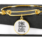 Dog Mother Wine Lover Plain Bracelet Stainless Steel or 18k Gold Circle Bangle-Express Your Love Gifts