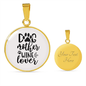 Dog Mother Wine Lover Plain Circle Necklace Stainless Steel or 18k Gold 18-22"-Express Your Love Gifts