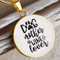 Dog Mother Wine Lover Plain Circle Necklace Stainless Steel or 18k Gold 18-22"-Express Your Love Gifts