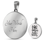 Dog Mother Wine Lover Plain Circle Necklace Stainless Steel or 18k Gold 18-22"-Express Your Love Gifts