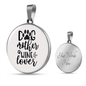 Dog Mother Wine Lover Plain Circle Necklace Stainless Steel or 18k Gold 18-22"-Express Your Love Gifts