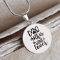 Dog Mother Wine Lover Plain Circle Necklace Stainless Steel or 18k Gold 18-22"-Express Your Love Gifts