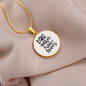 Dog Mother Wine Lover Plain Circle Necklace Stainless Steel or 18k Gold 18-22"-Express Your Love Gifts