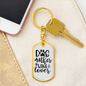 Dog Mother Wine Lover Plain Keychain Stainless Steel or 18k Gold Dog Tag Keyring-Express Your Love Gifts