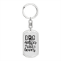 Dog Mother Wine Lover Plain Keychain Stainless Steel or 18k Gold Dog Tag Keyring-Express Your Love Gifts