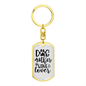 Dog Mother Wine Lover Plain Keychain Stainless Steel or 18k Gold Dog Tag Keyring-Express Your Love Gifts