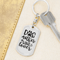 Dog Mother Wine Lover Plain Keychain Stainless Steel or 18k Gold Dog Tag Keyring-Express Your Love Gifts