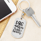 Dog Mother Wine Lover Plain Keychain Stainless Steel or 18k Gold Dog Tag Keyring-Express Your Love Gifts