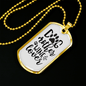 Dog Mother Wine Lover Plain Necklace Stainless Steel or 18k Gold Dog Tag 24" Chain-Express Your Love Gifts