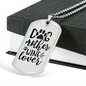 Dog Mother Wine Lover Plain Necklace Stainless Steel or 18k Gold Dog Tag 24" Chain-Express Your Love Gifts